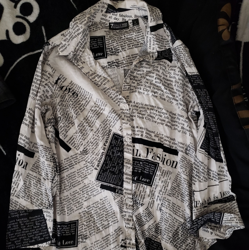 Button Up Newspaper Shirt